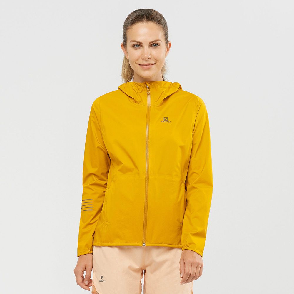 Salomon Israel BONATTI WATERPROOF - Womens Jackets - Yellow (PMZN-74083)